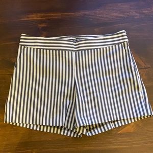 Express White and Gray Stripped Shorts